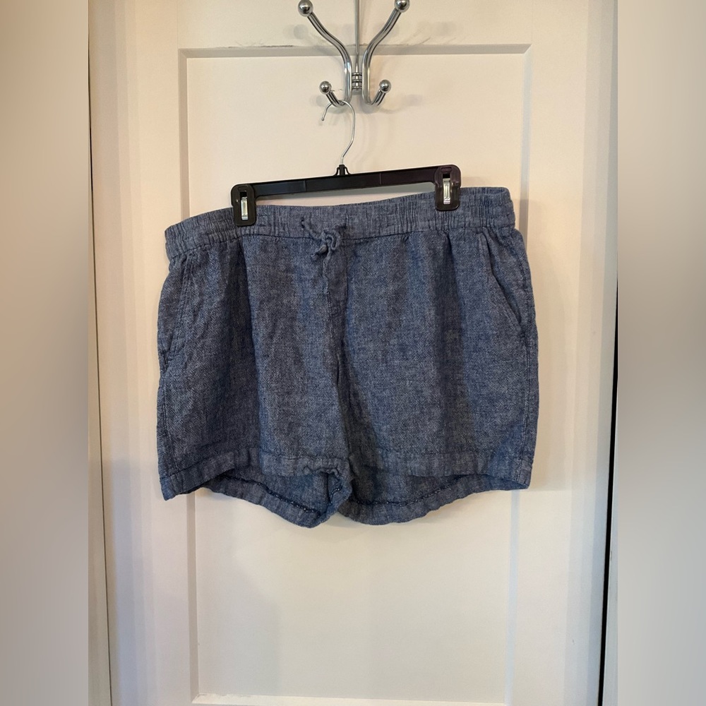 GUC Old Navy XL blue linen pull on shorts